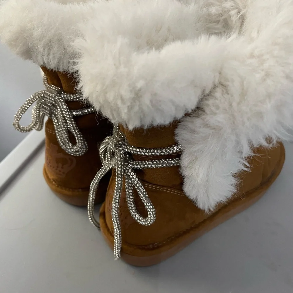 Juicy Couture Brown and Cream Girls Boots Size 12 1/2